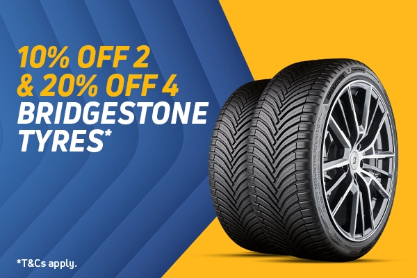 20% off 4 Bridgestone Tyres