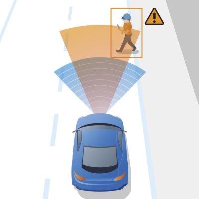 ADAS sensor tracks pedestrian