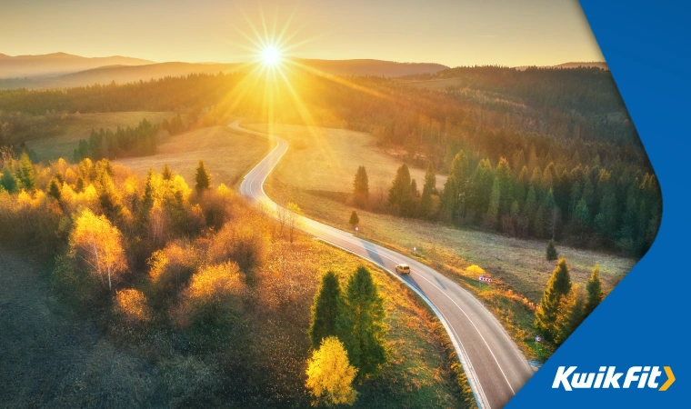 A beautiful winter sunrise over a wooded landscape.